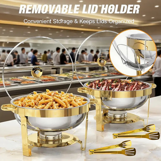 📢📢 51% KORTING!!! ⏰ Roestvrijstalen Chafing Dish Buffetset – Gelijkmatige Warmte & Duurzaam | Perfect voor Feestdagen & Feesten ✨
