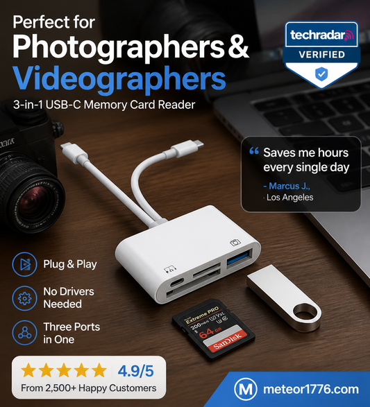 💾🔌 3-in-1 USB-C Memory Card Reader – 50% OFF! Read SD, microSD & CF cards – plug & play, fast transfer. 🔥📱