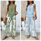 🌸Dames Trendy Print 2-delige Outfits Mouwloze Top & Broek
