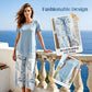 🎁2026 Nieuw Binnen 50% KORTING💥Dames 2-Delig Set – Gelaagde Asymmetrische Tuniek Top & Bedrukte Wijde Broek, Ademend Polyester✨