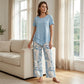 🎁2026 Nieuw Binnen 50% KORTING💥Dames 2-Delig Set – Gelaagde Asymmetrische Tuniek Top & Bedrukte Wijde Broek, Ademend Polyester✨