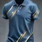 Polo da Uomo con Stampa Astratta, Top Slim-Fit a Maniche Corte, Motivo Grafico, Senza Fodera, Superficie Liscia, Prodotto in Cina Continentale