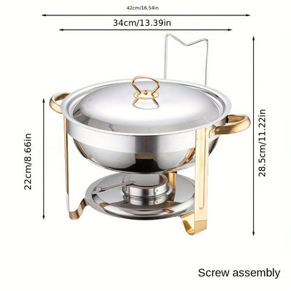 📢📢 51% KORTING!!! ⏰ Roestvrijstalen Chafing Dish Buffetset – Gelijkmatige Warmte & Duurzaam | Perfect voor Feestdagen & Feesten ✨