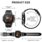 Men's Military Style Smartwatch with 1100mAh Battery, 1.7" AMOLED Display, LED Flashlight, IP68 Waterproof, Fitness Watch with Call Function, 110+ Sports Modes, Heart Rate/Sleep Monitoring, Compatible with iOS and Android