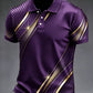 Polo da Uomo con Stampa Astratta, Top Slim-Fit a Maniche Corte, Motivo Grafico, Senza Fodera, Superficie Liscia, Prodotto in Cina Continentale