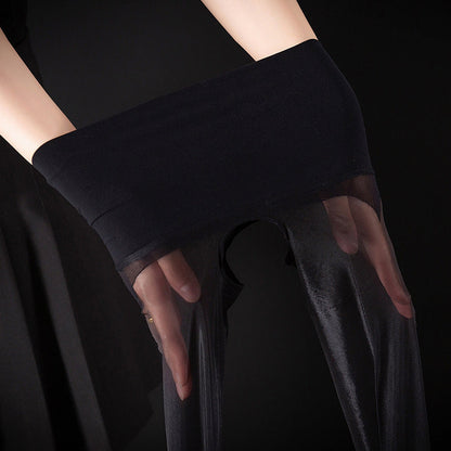 ✨Koop 1 Krijg 1 Gratis✨ Hoge Taille Glanzende Open-Kruis Panty
