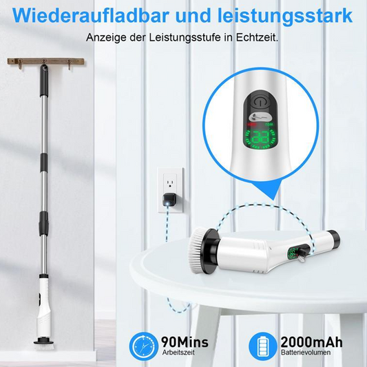 🧴 NU 50% KORTING! 🔥 Draadloze Elektrische Roterende Scrubborstel – Krachtig, Veelzijdig & Perfect voor Dieptereiniging 🛅
