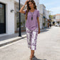 🎁2026 Nieuw Binnen 50% KORTING💥Dames 2-Delig Set – Gelaagde Asymmetrische Tuniek Top & Bedrukte Wijde Broek, Ademend Polyester✨
