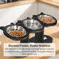 🍲🐕50% OFF – Limited Time！Anti-Slip Elevated 3-Bowl Pet Feeder – Raised Design Protects Joints, 3 Bowls for Food, Water & Treats! | No More Spills or Sliding