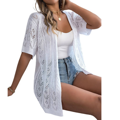 🧶 TIJDELIJK 50% KORTING! ✨ Dames Opengewerkte Gebreide Vest – Lichtgewicht, Ademend, Boho-Chic 🌸