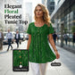 🥳HETE UITVERKOOP 2026🥳💞Meer dan 50K+ verkocht!Dames bloemenprint geplooide tuniek top