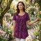 🥳HETE UITVERKOOP 2026🥳💞Meer dan 50K+ verkocht!Dames bloemenprint geplooide tuniek top