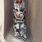 Damesset met print: V-hals top en lange broek