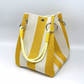 👜 TIJDELIJK 50% KORTING! ✨ Gestreepte gebreide emmertas – Handgeweven, touwhengsels, ruim ✨