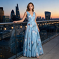 🌼Elegante V-hals tulpprint maxi-jurk