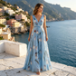 🌼Elegante V-hals tulpprint maxi-jurk