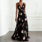 🌼Elegante V-hals tulpprint maxi-jurk