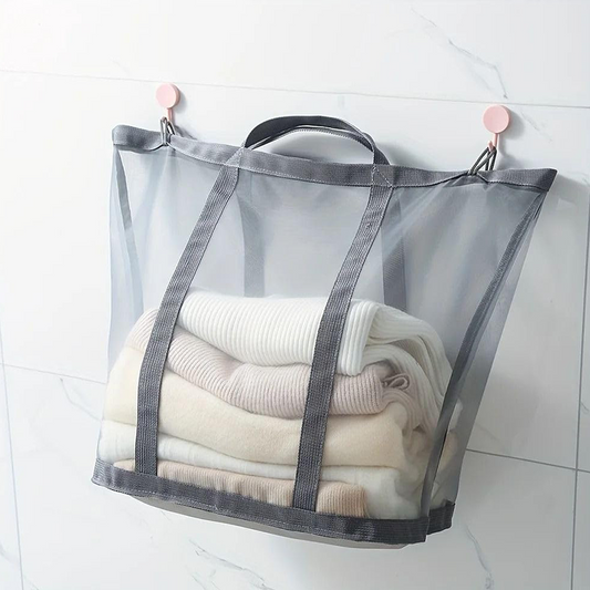 Opvouwbare wasmand met groot volume en netstof
