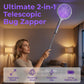 Mosquito Zapper Racchetta Antizanzare Elettrica 2 in 1, Racchetta Anti Insetti USB Ricaricabile 3000V con Testa Rotante, Zanzariera Elettrica per Casa/Balcone/Giardin/Campeggio, Grigio
