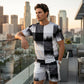 ✨Nieuw Binnen✨ Heren Abstract Print T-shirt & Shorts Set