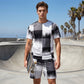 ✨Nieuw Binnen✨ Heren Abstract Print T-shirt & Shorts Set