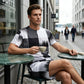 ✨Nieuw Binnen✨ Heren Abstract Print T-shirt & Shorts Set