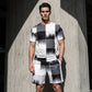 ✨Nieuw Binnen✨ Heren Abstract Print T-shirt & Shorts Set