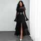 Dames Transparante Maxi-jurk met Klokmouwen