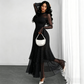 Dames Transparante Maxi-jurk met Klokmouwen
