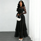 Dames Transparante Maxi-jurk met Klokmouwen
