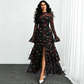 Dames Transparante Maxi-jurk met Klokmouwen