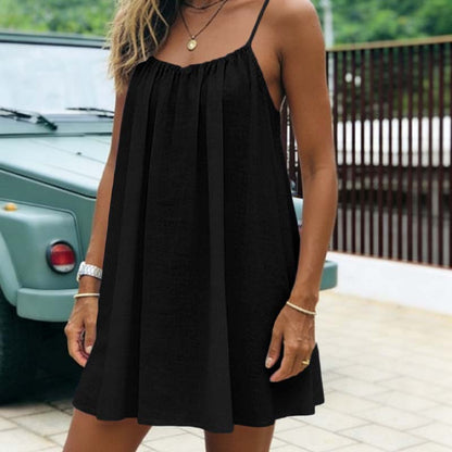 Zomer Rugvrije Mini-jurk met Spaghettibandjes