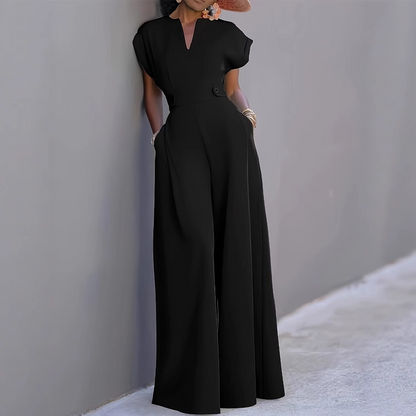 Dames Elegante V-hals Wijdbeense Jumpsuit
