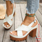 👡 TIJDELIJK 50% KORTING! ✨ Dames Kruisband Platform Sandalen – Blokhak, Verstelbaar, Antislip
