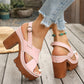 👡 TIJDELIJK 50% KORTING! ✨ Dames Kruisband Platform Sandalen – Blokhak, Verstelbaar, Antislip
