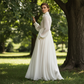👗 BEPERKTE AANBIEDING 50% KORTING! ✨ Elegante Witte Geplooide Maxi Jurk met Hoge Hals – Franse Stijl & Getailleerd Silhouet 🌸