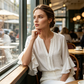 👚 NU 50% KORTING! 🦋 Dames V-hals Ruches Top – Wiegende & Lichtgewicht – Elegante Casual Blouse ✨