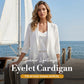 🧥 NU 50% KORTING! ✨ Lichte Oogjespatroon Cardigan – Ademend, open & ideaal voor warme zomeravonden – Perfect over een strandjurk of top 🌊