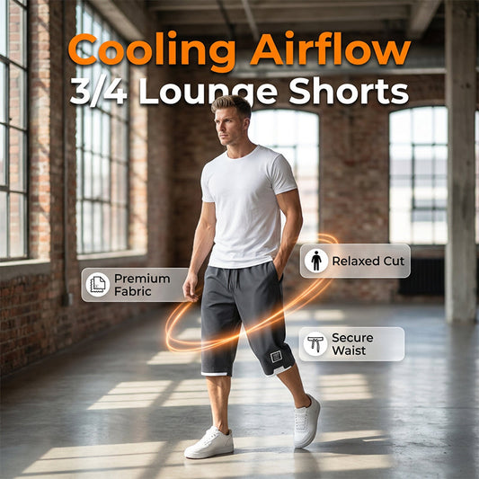 🩳 NU 40% KORTING! ❄️ Heren IJszijde Capri Shorts – Ademend & Ultralicht – Koele 3/4 Loungebroek 🌬️