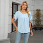 🌺 TIJDELIJK 50% KORTING! ✨ Dames Bloemblaadjes Mouw & Geplooide Hals Blouse – Wiegende, Elegante, Veelzijdige Top 🌿