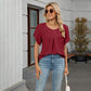 🌺 TIJDELIJK 50% KORTING! ✨ Dames Bloemblaadjes Mouw & Geplooide Hals Blouse – Wiegende, Elegante, Veelzijdige Top 🌿
