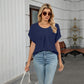 🌺 TIJDELIJK 50% KORTING! ✨ Dames Bloemblaadjes Mouw & Geplooide Hals Blouse – Wiegende, Elegante, Veelzijdige Top 🌿