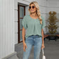 🌺 TIJDELIJK 50% KORTING! ✨ Dames Bloemblaadjes Mouw & Geplooide Hals Blouse – Wiegende, Elegante, Veelzijdige Top 🌿