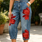 Artistieke Bloemen Wijdbeense Jeans voor Dames