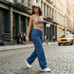 🔥 Zolang de voorraad strekt 40% KORTING! 🎉 Hoge Taille Denim Cargo Wijde Broek
