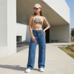 🔥 Zolang de voorraad strekt 40% KORTING! 🎉 Hoge Taille Denim Cargo Wijde Broek