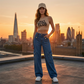 🔥 Zolang de voorraad strekt 40% KORTING! 🎉 Hoge Taille Denim Cargo Wijde Broek