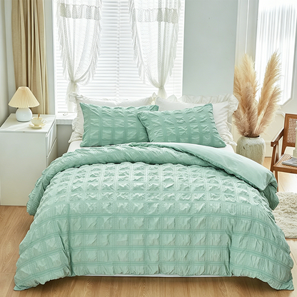 🛏️ NU 50% KORTING! 🏆 3-Delig Pintuck Textuur Dekbedovertrekset – Kreukvrij, zachte microvezel & elegante hotelstijl – ademend voor jaarrond comfort 🌿