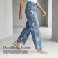 📢📢40% KORTING!! ⏰Dames Bloemenprint Rechte Pijp Jeans