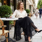 Dames Asymmetrische Chiffon Wijdbeense Broek